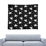 Black And White Angel Pattern Print Tapestry
