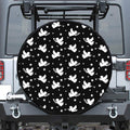 Black And White Angel Pattern Print Tire Cover