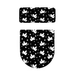 Black And White Angel Pattern Print Toilet Lid And Tank Cover Set