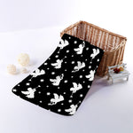 Black And White Angel Pattern Print Towel
