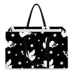 Black And White Angel Pattern Print Utility Tote Bag