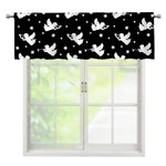 Black And White Angel Pattern Print Window Valance