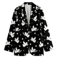 Black And White Angel Pattern Print Women's Blazer