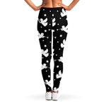 Black And White Angel Pattern Print Women's Leggings