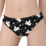 Black And White Angel Pattern Print Women's Panties