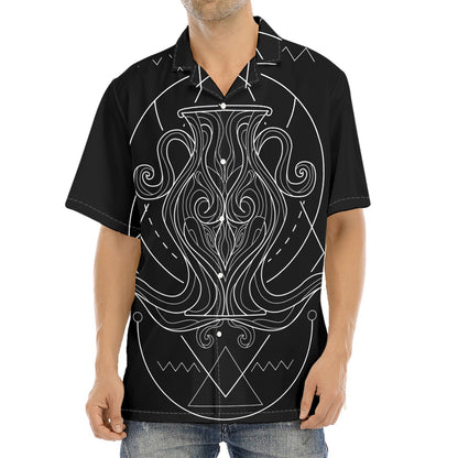 Black And White Aquarius Sign Print Aloha Shirt