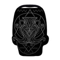 Black And White Aquarius Sign Print Baby Seat Cover