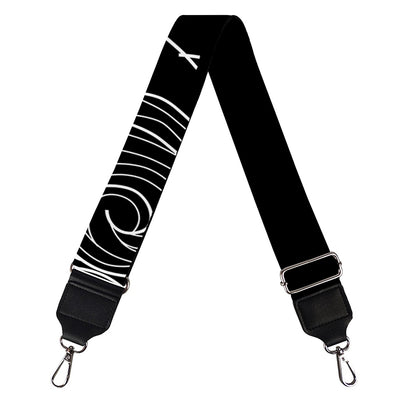 Black And White Aquarius Sign Print Bag Strap
