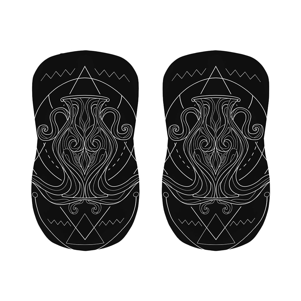 Black And White Aquarius Sign Print Bar Stool Covers