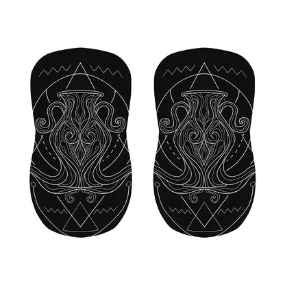Black And White Aquarius Sign Print Bar Stool Covers