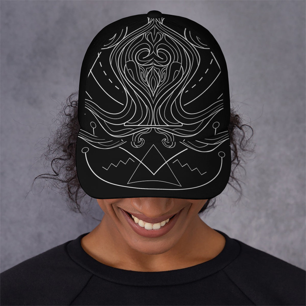 Black And White Aquarius Sign Print Baseball Cap