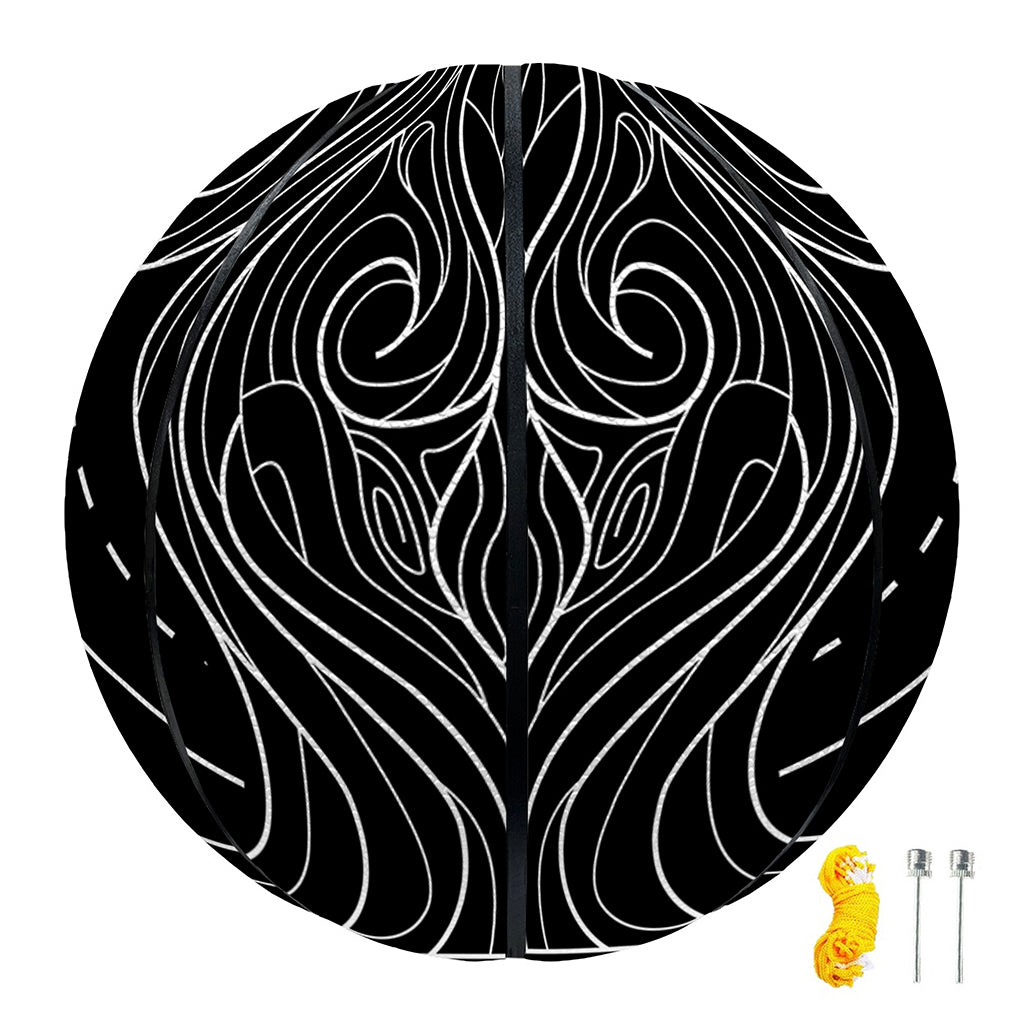Black And White Aquarius Sign Print Basketball