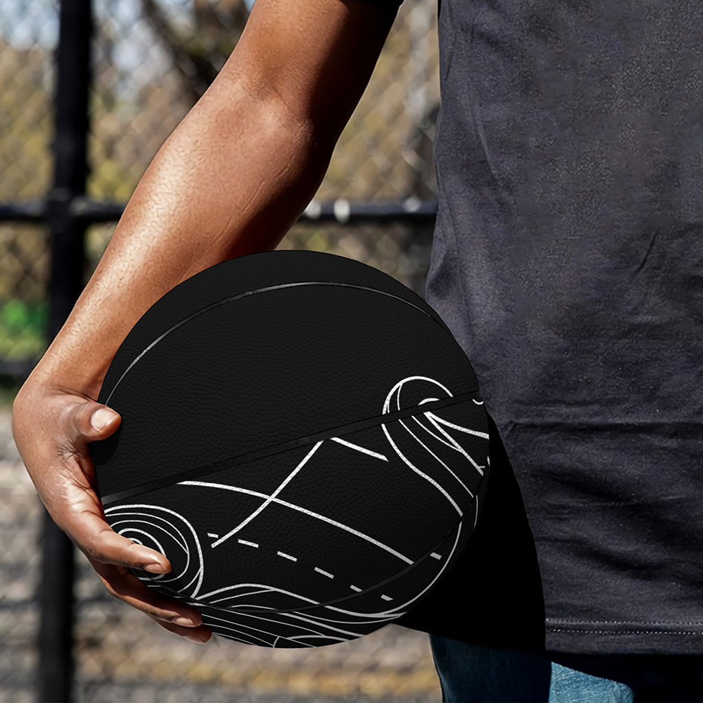 Black And White Aquarius Sign Print Basketball