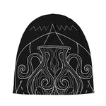 Black And White Aquarius Sign Print Beanie