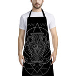Black And White Aquarius Sign Print Bib Apron With Pocket