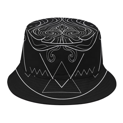 Black And White Aquarius Sign Print Bucket Hat