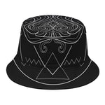 Black And White Aquarius Sign Print Bucket Hat