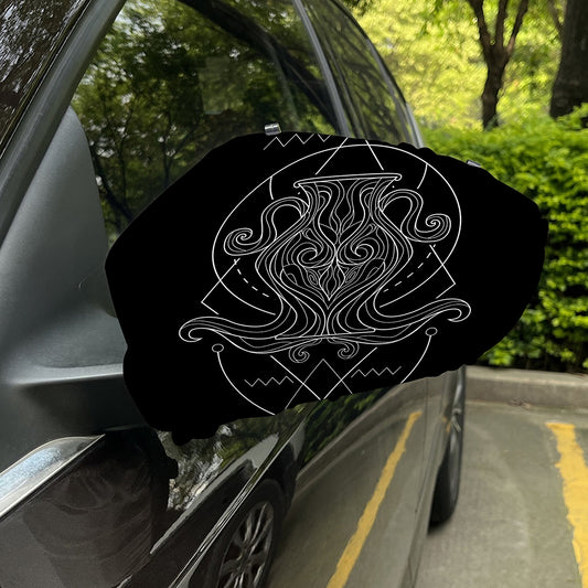 Black And White Aquarius Sign Print Car Side Mirror Covers