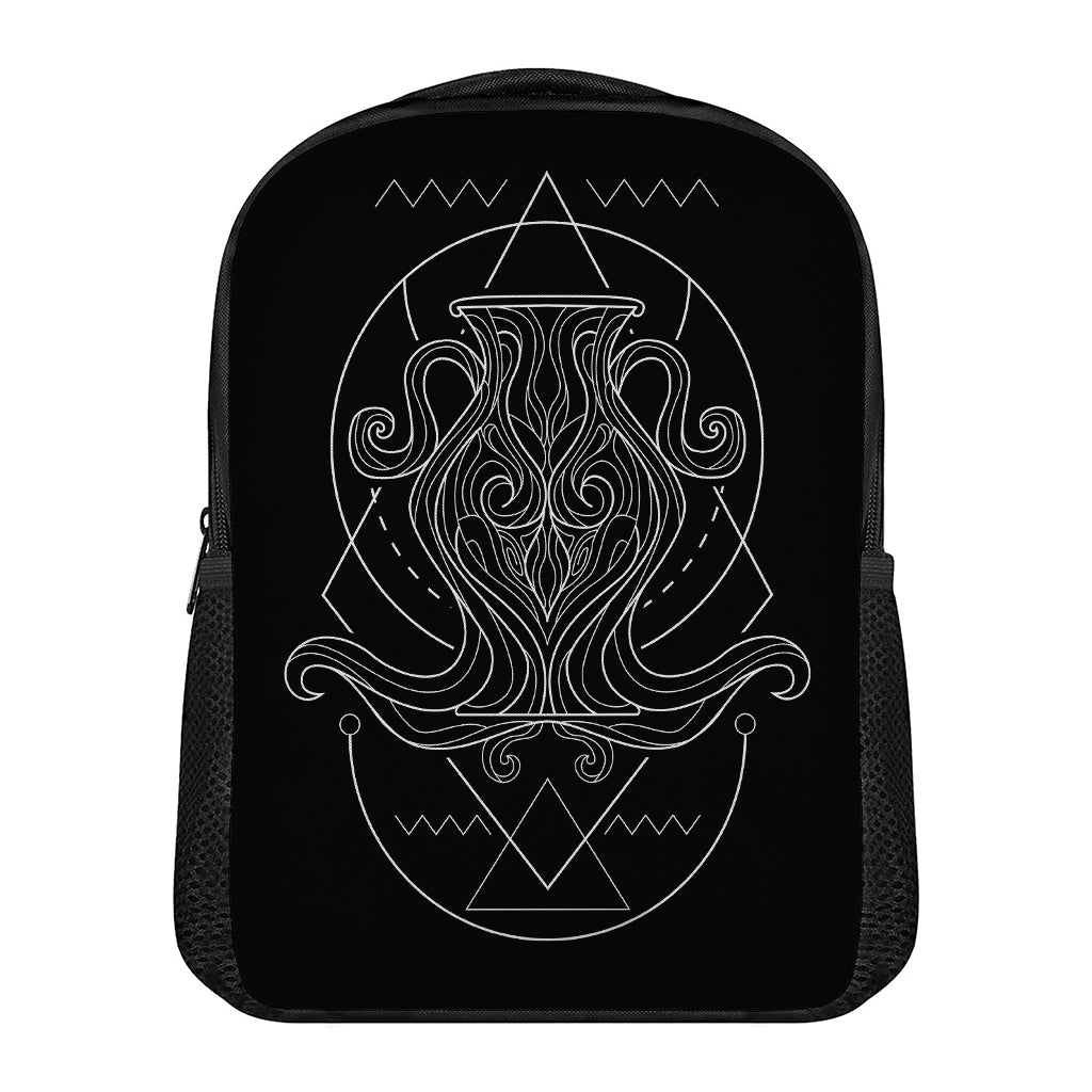 Black And White Aquarius Sign Print Casual Backpack