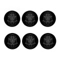 Black And White Aquarius Sign Print Coaster Set