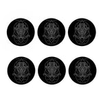 Black And White Aquarius Sign Print Coaster Set
