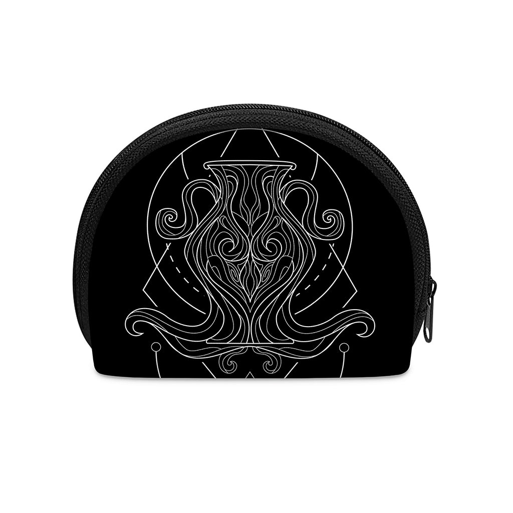 Black And White Aquarius Sign Print Coin Purse