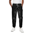 Black And White Aquarius Sign Print Cotton Sweatpants