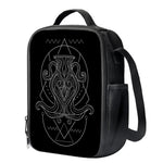 Black And White Aquarius Sign Print Crossbody Lunch Bag