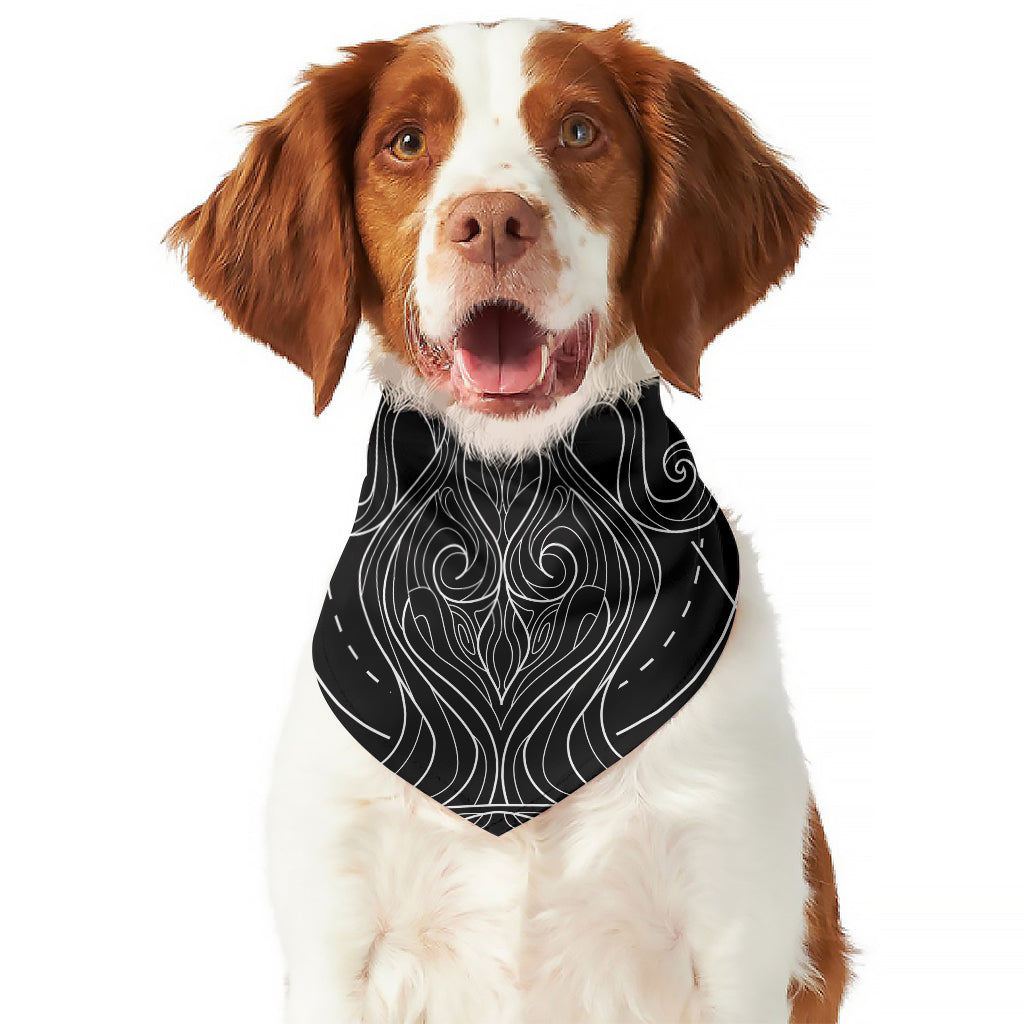 Black And White Aquarius Sign Print Dog Bandana