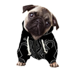 Black And White Aquarius Sign Print Dog Zip Up Hoodie