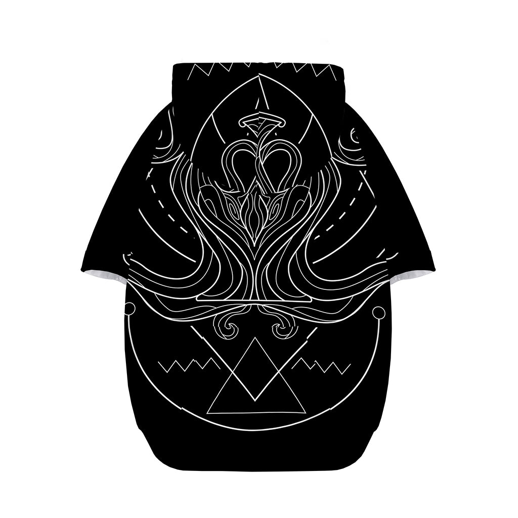 Black And White Aquarius Sign Print Dog Zip Up Hoodie