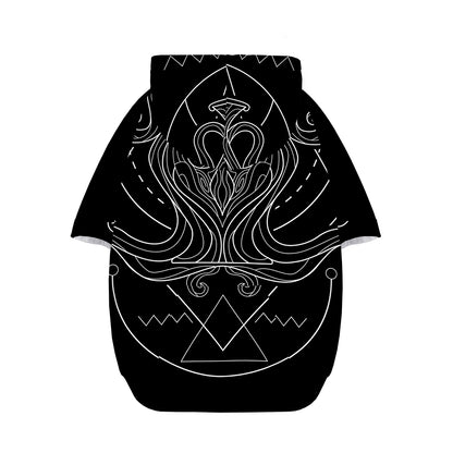 Black And White Aquarius Sign Print Dog Zip Up Hoodie