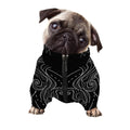 Black And White Aquarius Sign Print Dog Zip Up Jacket