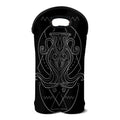 Black And White Aquarius Sign Print Double Neoprene Wine Tote