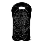 Black And White Aquarius Sign Print Double Neoprene Wine Tote