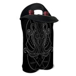 Black And White Aquarius Sign Print Double Neoprene Wine Tote