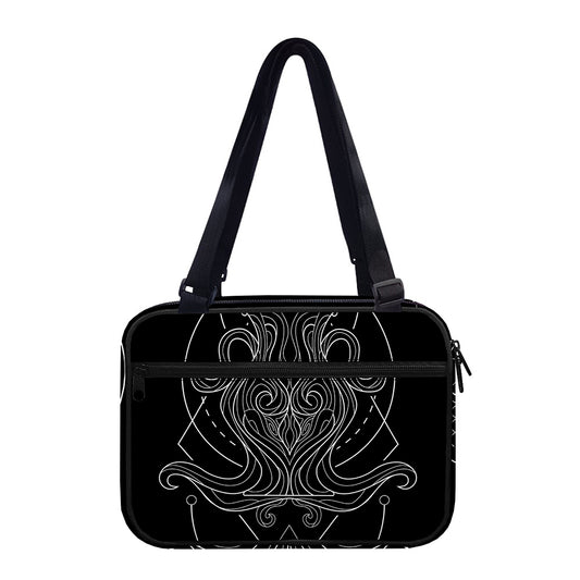 Black And White Aquarius Sign Print Double Strap Bible Bag