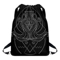 Black And White Aquarius Sign Print Drawstring Backpack