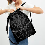 Black And White Aquarius Sign Print Drawstring Backpack