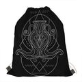 Black And White Aquarius Sign Print Drawstring Bag