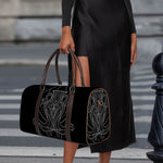 Black And White Aquarius Sign Print Duffle Bag