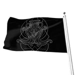 Black And White Aquarius Sign Print Flag