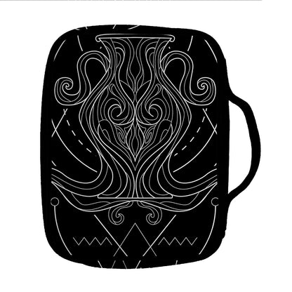 Black And White Aquarius Sign Print Front Pocket Bible Bag