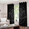 Black And White Aquarius Sign Print Grommet Curtains