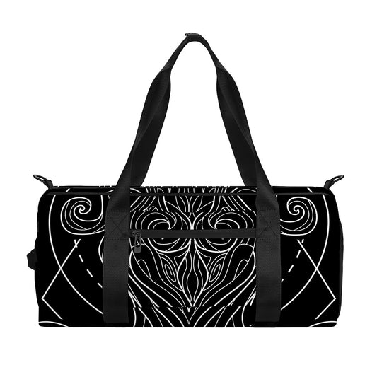 Black And White Aquarius Sign Print Gym Bag