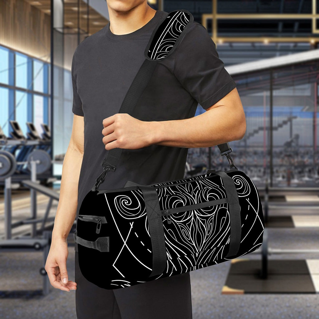 Black And White Aquarius Sign Print Gym Bag