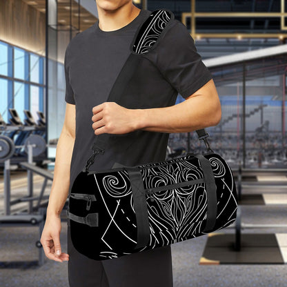 Black And White Aquarius Sign Print Gym Bag