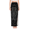 Black And White Aquarius Sign Print High Slit Maxi Skirt