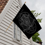 Black And White Aquarius Sign Print House Flag