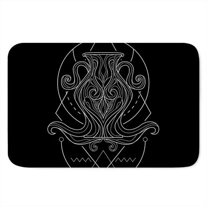 Black And White Aquarius Sign Print Indoor Door Mat